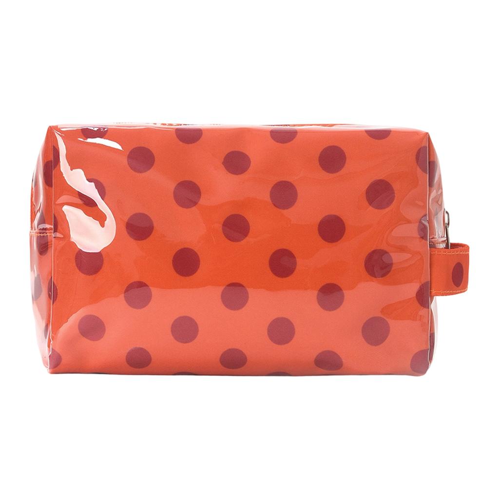 PVC Polka Dot Cosmetic Bag Travel Toiletry Organizer Waterproof Makeup Storage Case with Zipper Closure for Daily Use Washroom and Journey Essentials