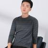 Yiliteng Men's Striped Pure Wool Round Neck Sweater