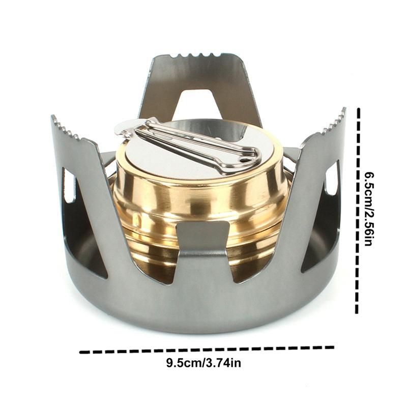 Portable Mini Alcohol Stove Burner Adjustable Firepower Gasoline Stove Aluminum Alloy Bracket Ultralight Brass Camping Stoves