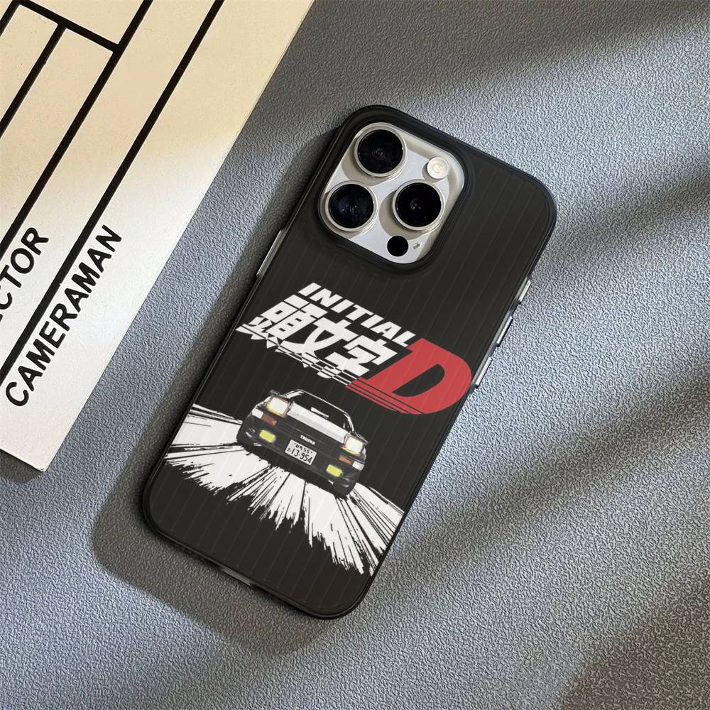 Racing Anime Initial D For IPhone 16 15 11 12 13 14 17 Pro Max PLUS Pro Soft Corrugated Silicone Back Phone Case