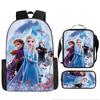 Gefrorene Elsa Prinzessin Rucksack-Set für Mädchen Schultasche Umhängetasche Federmäppchen Trio