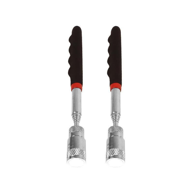 Outil de ramassage magnétique télescopique Outil magnétique extensible réglable avec lumière LED Longue portée 70 cm pour ramasser écrous boulons vis
