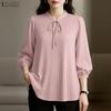 ZANZEA Women Casual Stand Collar 3/4 Sleeve Loose Blouse
