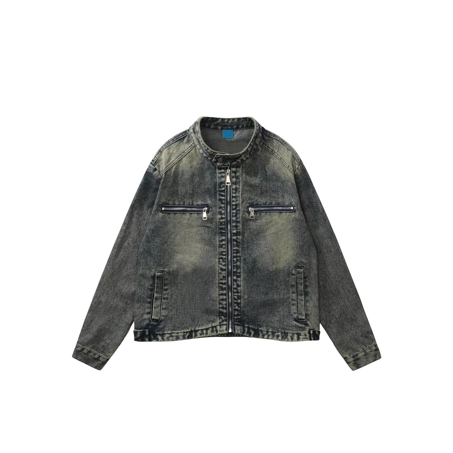 

Men s Trendy Pilot Baseball Jacket: Stand Collar, Zipper, Padded Shoulders, American Design 2XL синій