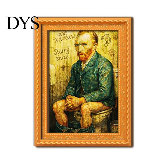 DIY Home Decor Accessories Funny Small Wooden Fridge Magnet Picture Frame, Vintage Oil Painting Pattern Modern Office Storage Magnetic Refrigerator