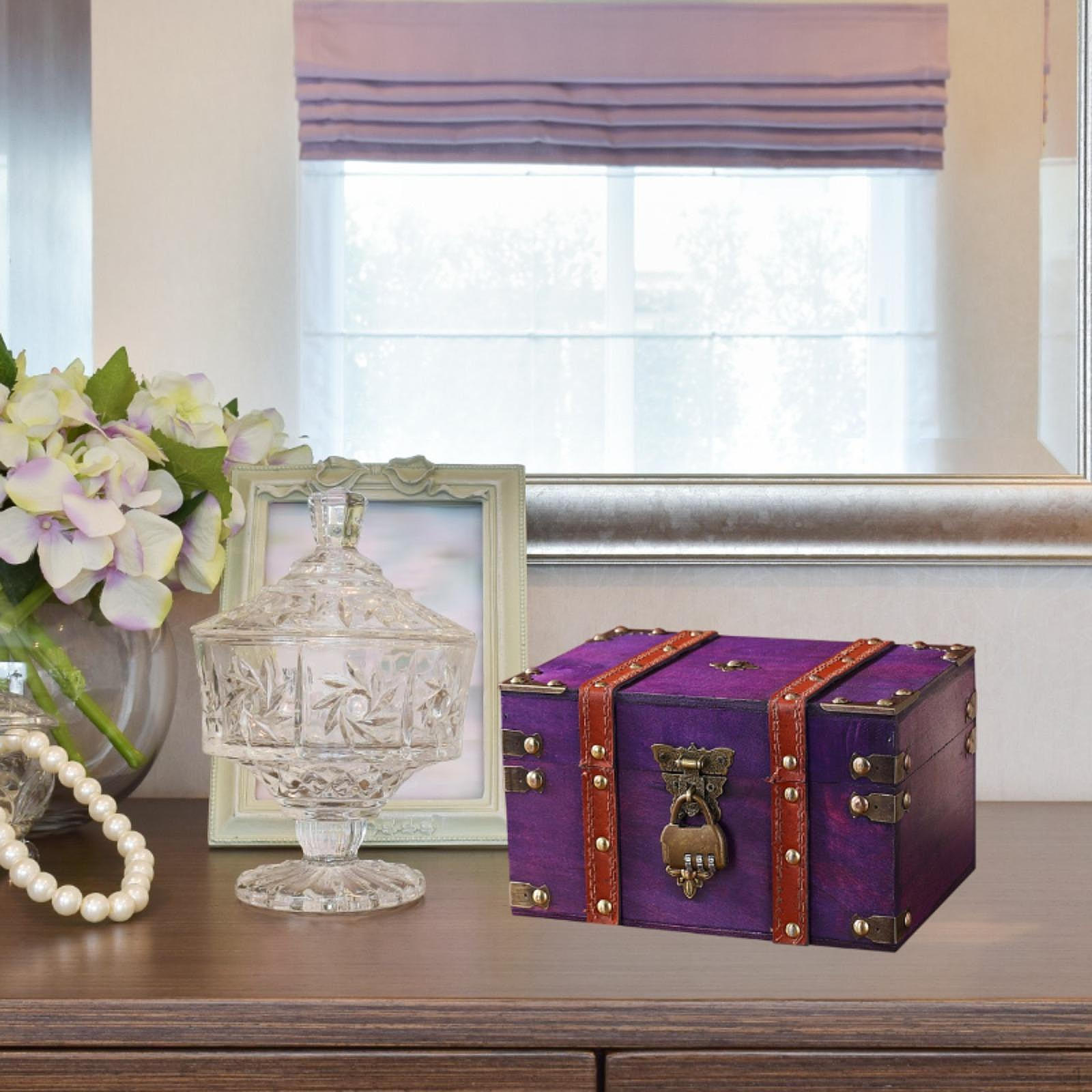 

Органайзер для ювелирных изделий, шкатулка для хранения сокровищ, портативный держатель для коллекционных безделушек, подарочный футляр на память фиолетовый