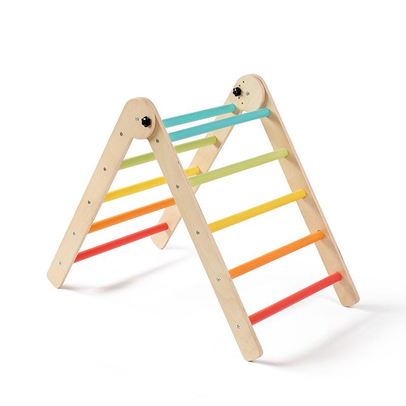 

Rainbow Wooden Climbing Frame & Slide Set for Early Education and Kindergarten Playgrounds