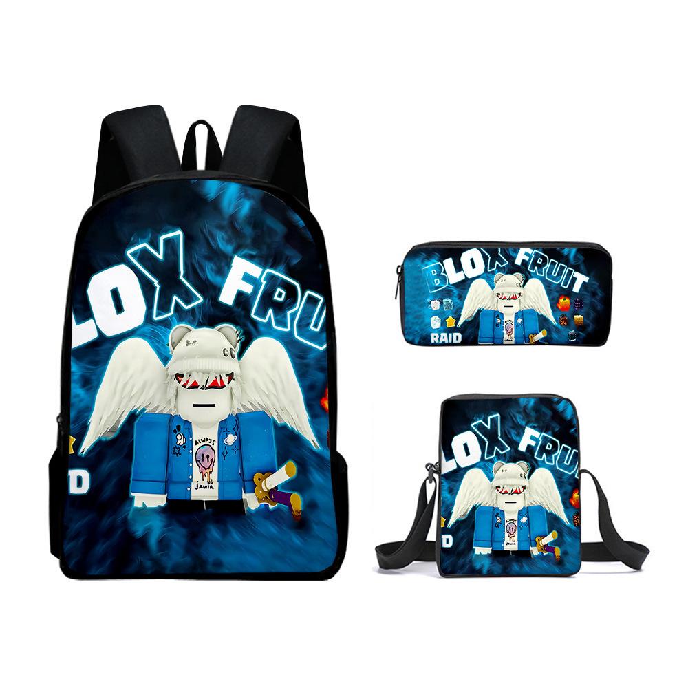 3D-Spiel Blox Fruits Schultasche Rucksack Umhängetasche Federmäppchen Rucksack Dreiteiliges Set