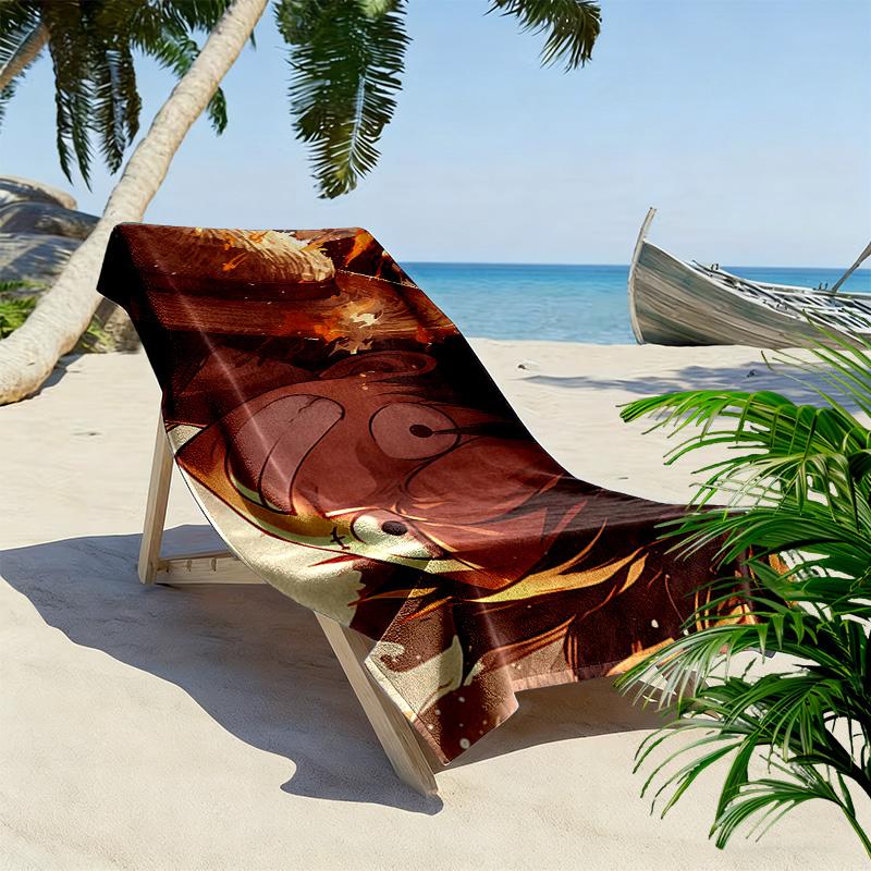 One Piece Anime Epic Illustration Print Beach Towel, Large Soft Quick Dry Towel for Beach Camping Swimming