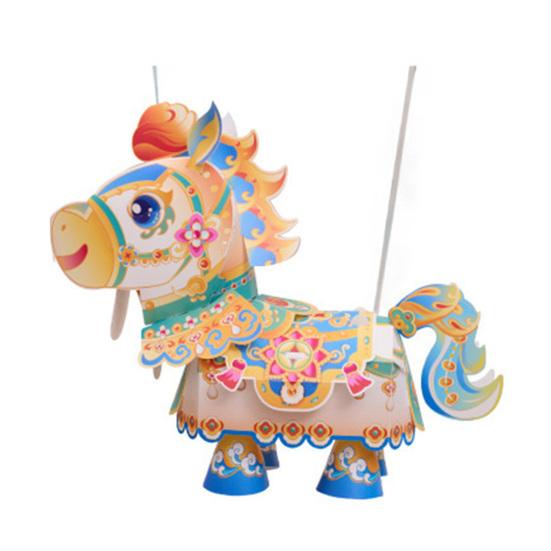 

Рік Коня Набір Матеріалів для Ліхтарика DIY Набір Ліхтарика з Обертовою Головою, Рухомими Деталями та Вбудованими Світловими Ефектами Традиційна Зодіакальна Прикраса синій