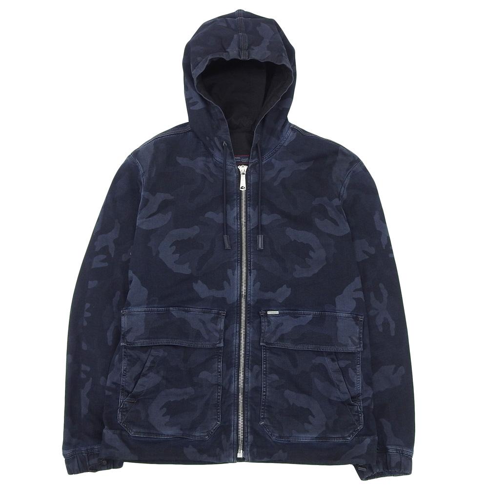 Diesel J-DAN Camouflage Pattern Zip Hoodie Jacket, Men's, Navy, Size M Jacket M NavyUsed