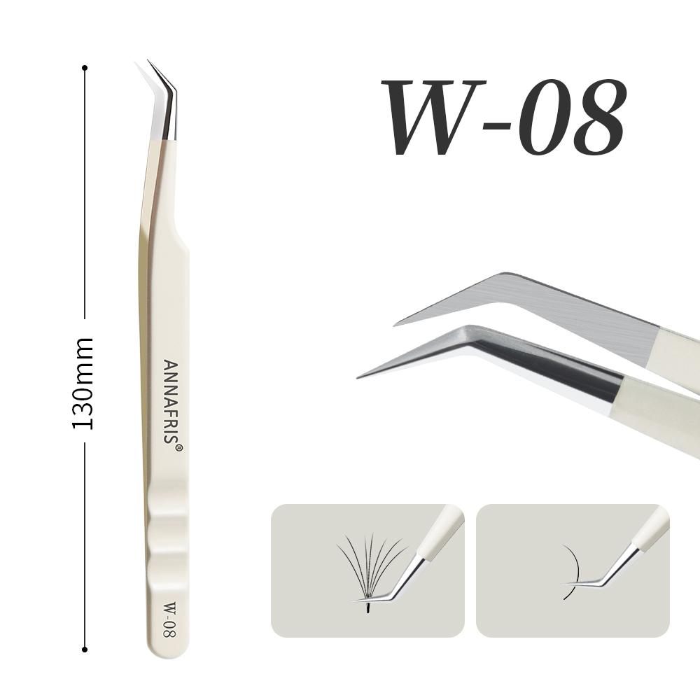 ANNAFRIS Stainless Steel High Precision False Eyelash Tweezers Straight Curved Pointed Tip Tweezers Lash Extension Makeup Tools