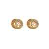 Metal Earrings, Round Ball Octagram Zircon Ear Buckles, Women's High-end Sense Light Luxury Niche Design Exaggerated Style Earrings