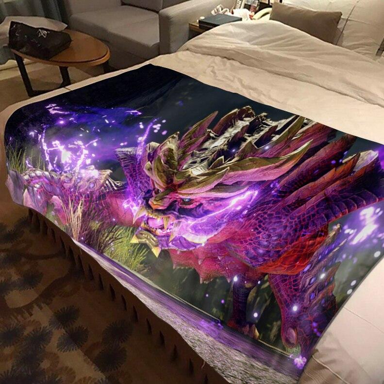 Monster Hunter Game Throw Blanket Bedspread Bed Plaid Rug Bed Covers Sofa Blanket Plaid Blanket Thermal Children'S Blankets