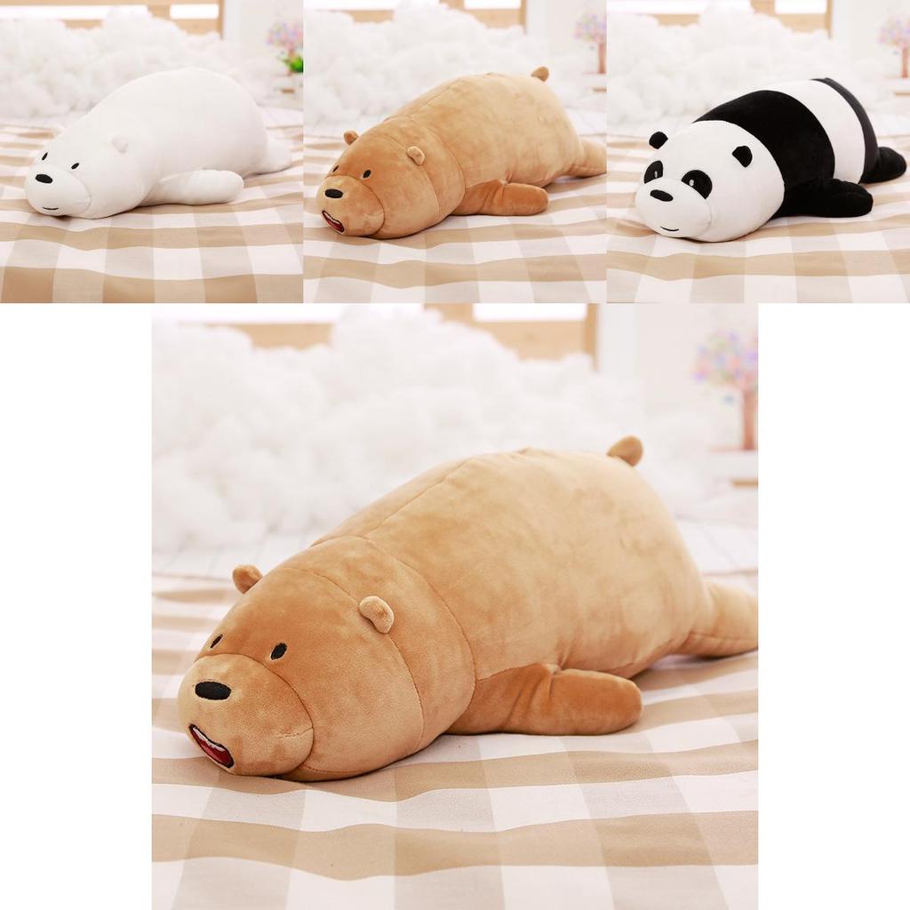 We Bare Bears Pillow Cartoon Bear Grizzly Bear Panda Soft Stuffed Plush Toy Doll Adorable And Cuddly