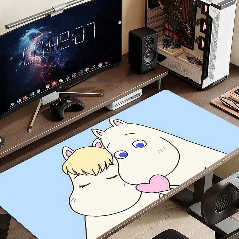 Moomin Art Mouse Pad, Large Gaming Desk Mat, Non-slip XXL Mousepad for Laptop & Tablet, Mini PC Playmat with Stitched Edges