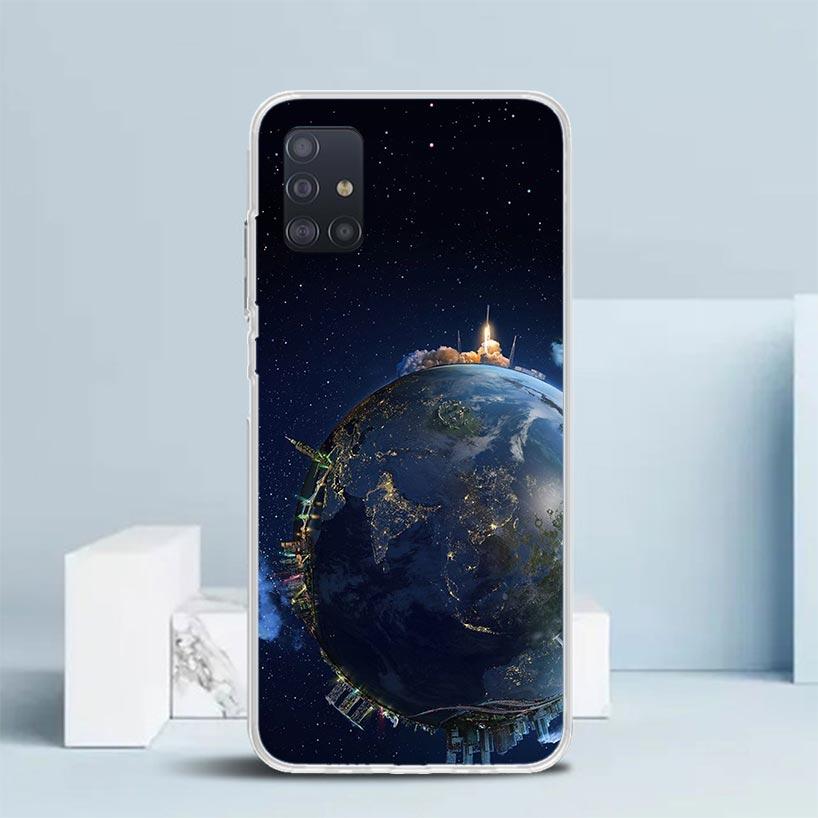 Earth Stars Space Soft Cover for Samsung Galaxy A12 A22 A32 A52 A72 A02S Phone Case Note 20 Ultra 10 S10 Plus A51 A71 A50S A20S