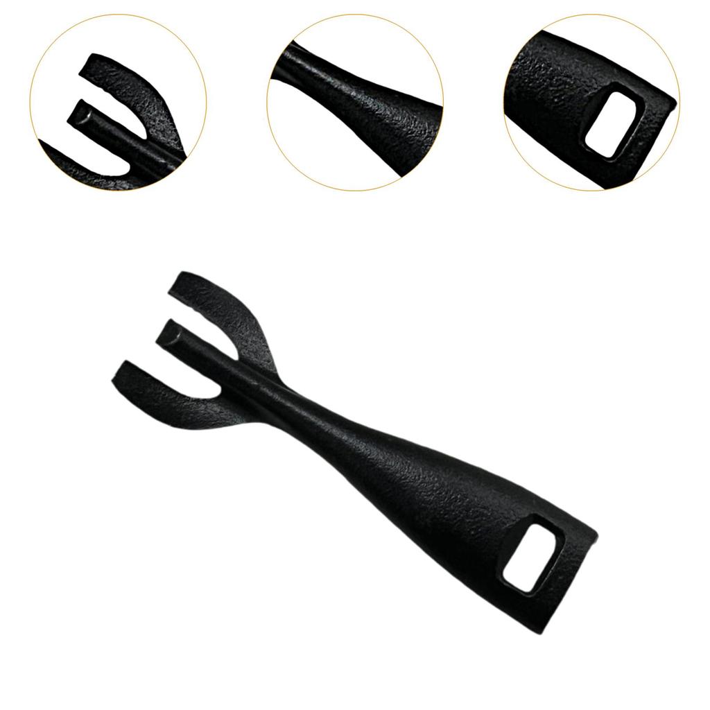 Cast Iron Steak Plate Fork Portable Heat Resistant Reusable Hot Dish Gripper Cooking Tongs for Home Kitchen BBQ Tool