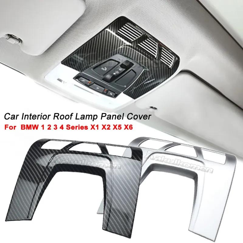 Carbon fibre Car Interior Front Reading Light Roof Lamp Panel Trim Cover For BMW 1 2 3 4 Series X1 X2 X5 X6 F20 F22 F45 F30 F15