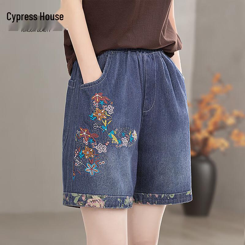 

Women s Washed High-Waist Wide-Leg Denim Shorts S