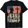 Jesus Is My Savior Trump Is My President American Flag Funny T-Shirt