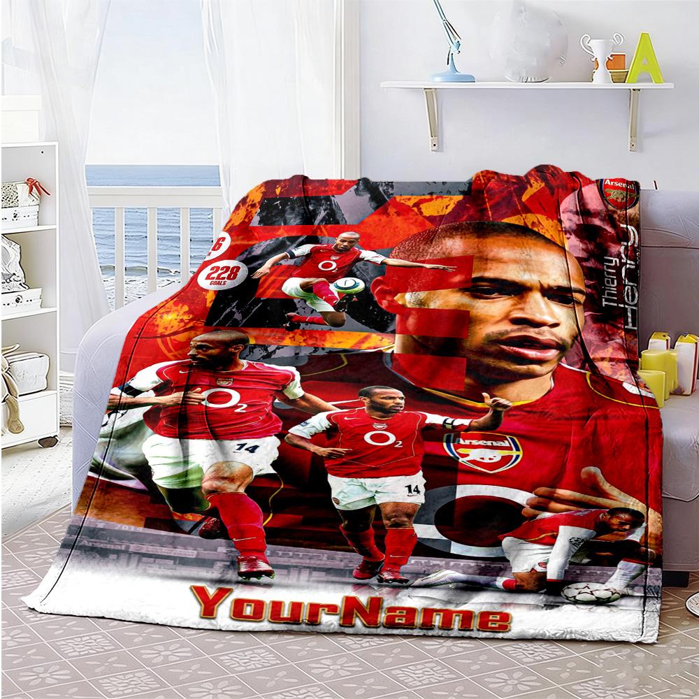 Arsenal Customize Text Blanket Gift Customizable Blanket Warmthful Decor Perfect for Office Picnics Couch Nap All-Season Use