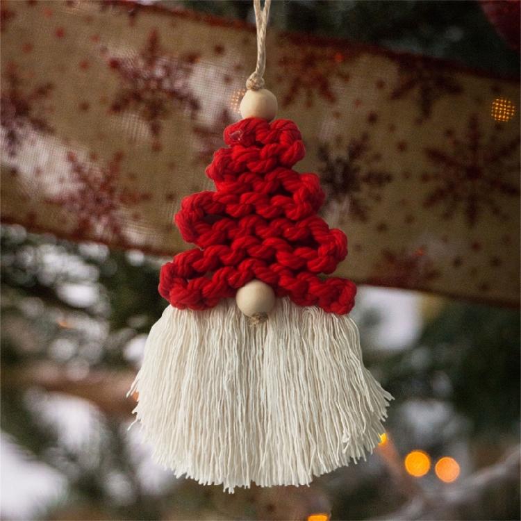 Crocheted Christmas Tree for Home Decor New Year Holiday Sign Knitting Gnome