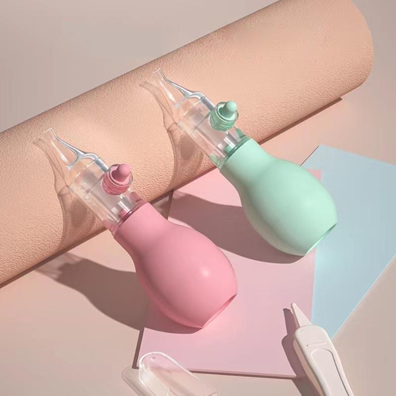 Soft Nasal Aspirator for Baby Nose Vacuum Suction Manual Nose Aspirator Nasal Cleaning Tool Backflow-proof Nose Sucker