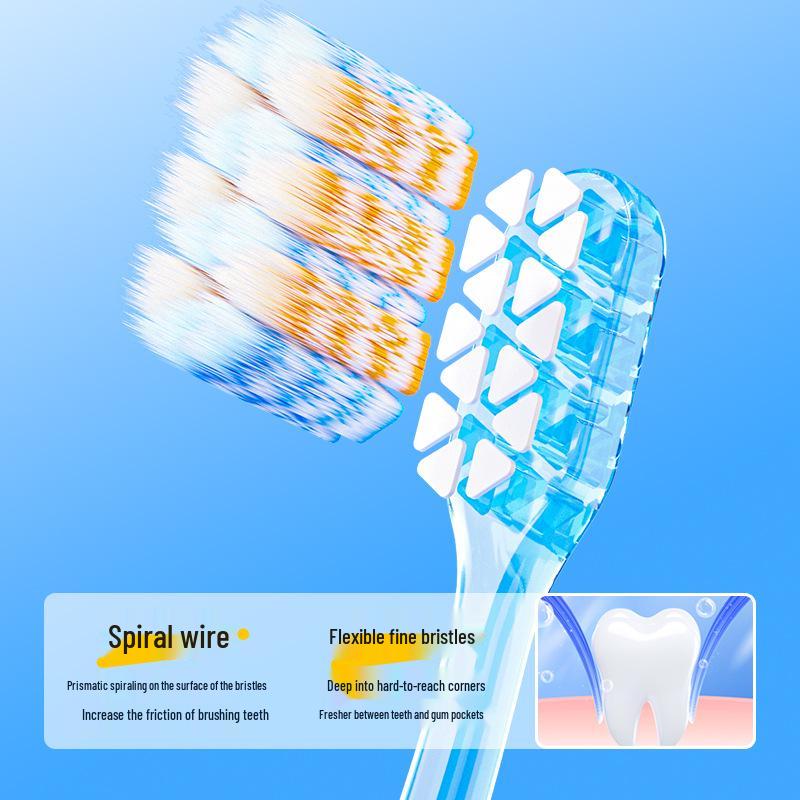 Powerful G034 Spiral Bristle Soft Toothbrush for Adults - High-Density Gum Care for Men and Women