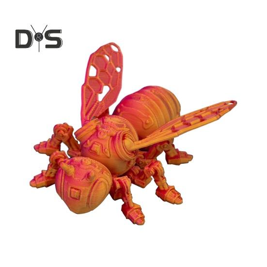 

3D-печатная фигурка пчелы, подвижные суставы, фигурка пчелы, шарнирная модель животного, украшение, игрушка для снятия стресса, украшение для домашнего офиса, рабочего стола 9cm красный