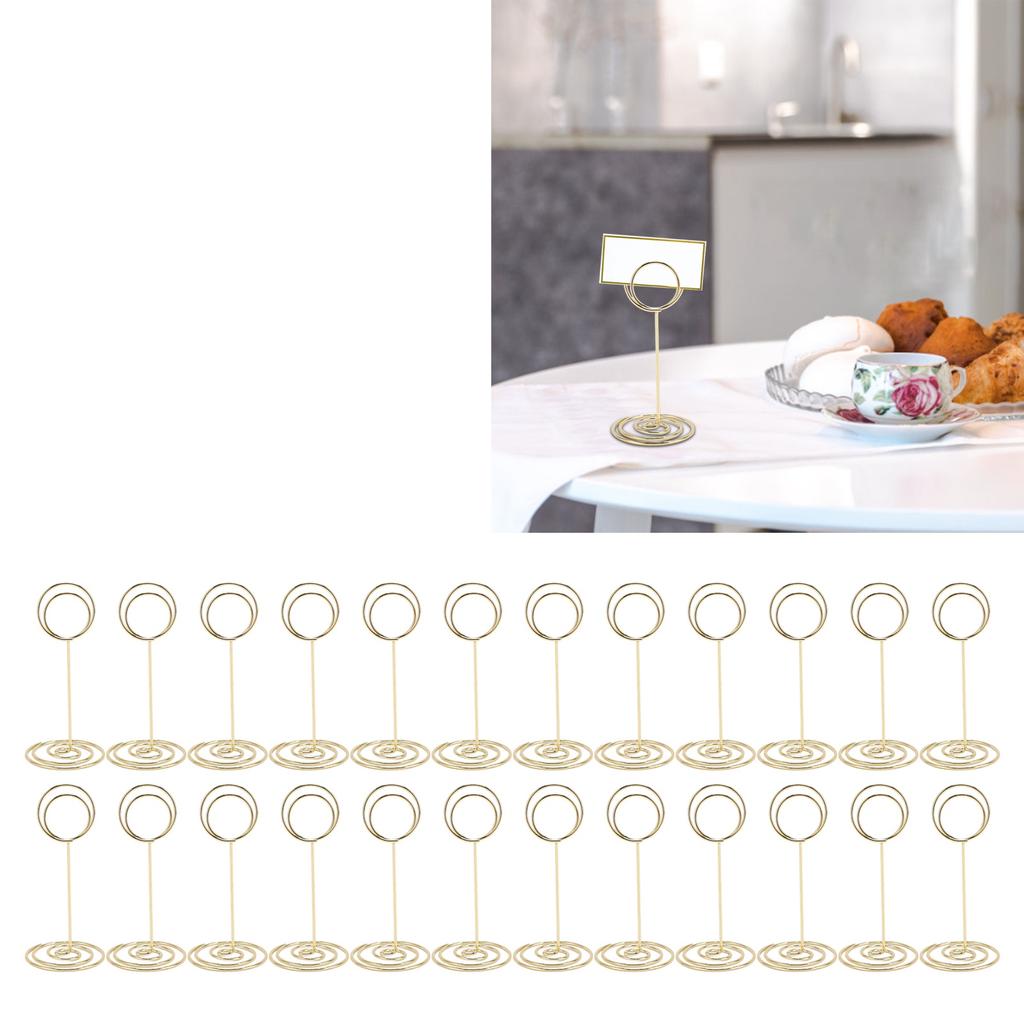 24PCS Table Number Holder 85mm Height Stainless Steel Multifunctional Wire Picture Holder