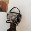 IELGY Cylindrical Female Bag with Diamond Crossbody Chain Pillow Bag
