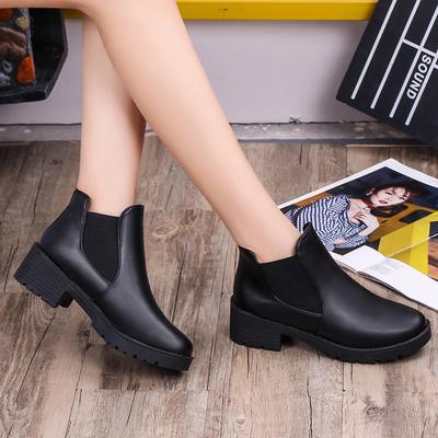 Autumn New Martin Boots Short Boots Women's European and American Round Head Black Short Boots Casual Women's Boots