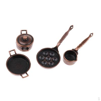 Pieces Miniature Kitchen Cookware Set Alloy /12 Dolls House Decoration Accessories