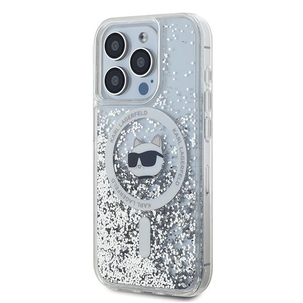 Karl Lagerfeld Klhmp14Xlgchsgh Iphone 14 Pro Max 6.7 Hardcase Transparent Liquid Glitter Choupette Head Magsafe