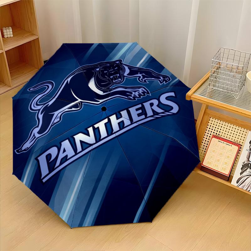 Penrith Panthers Print Auto 8?Ribs Folding Umbrella Wind Resistant Lightweight Automatic Umbrella For Daily Travel