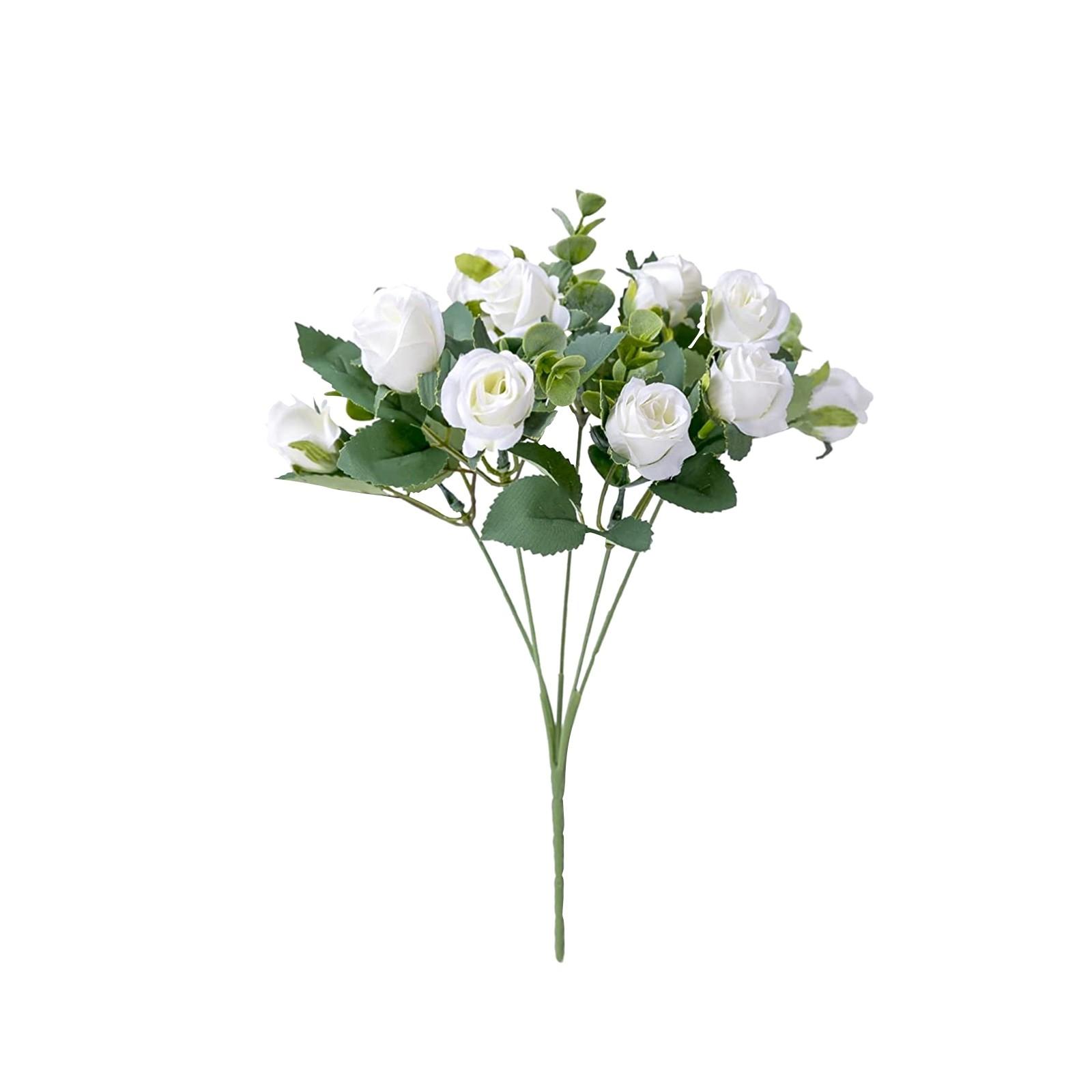 

Букет из искусственных роз, украшение для гостиной, цветы, свадебный садовый комплект скатертей, искусственные цветы One Size белый
