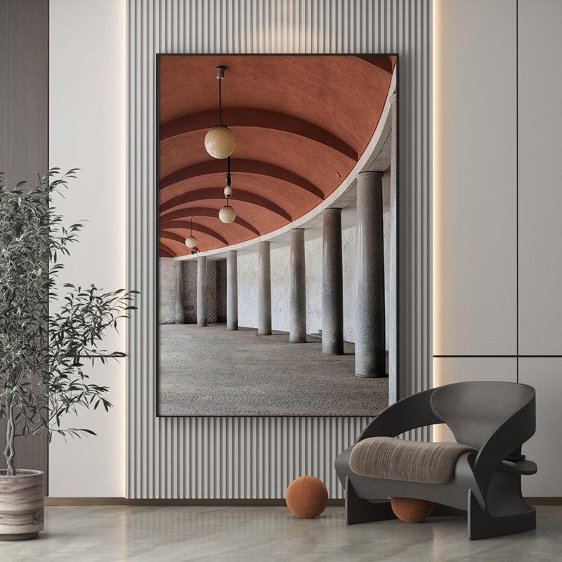 Landscape Building Canvas Painting Wall Art Geometric Architecture Space Aisle Posters and Prints for Living Room Corridor Decor