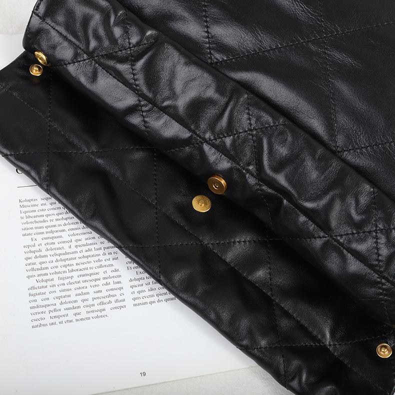 New Large-capacity First-layer Cowhide Gold Coin Bucket Bag, Genuine Leather Pleated Chain, Shoulder Bag, Fashion Garbage Bag, Bag.