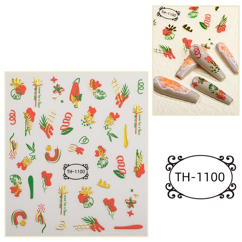 Hot Stamping Nail Stickers, Waterproof, Laser Design, DIY Nail Stickers, Nail Decoration, Nail Stickers, Party Decoration