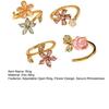 4Pcs/Set Adjustable Ring Set, Pink Flower Multi-Petal Design Finger Ring, Stackable Multi-piece Ring Set for Jewelry Gift