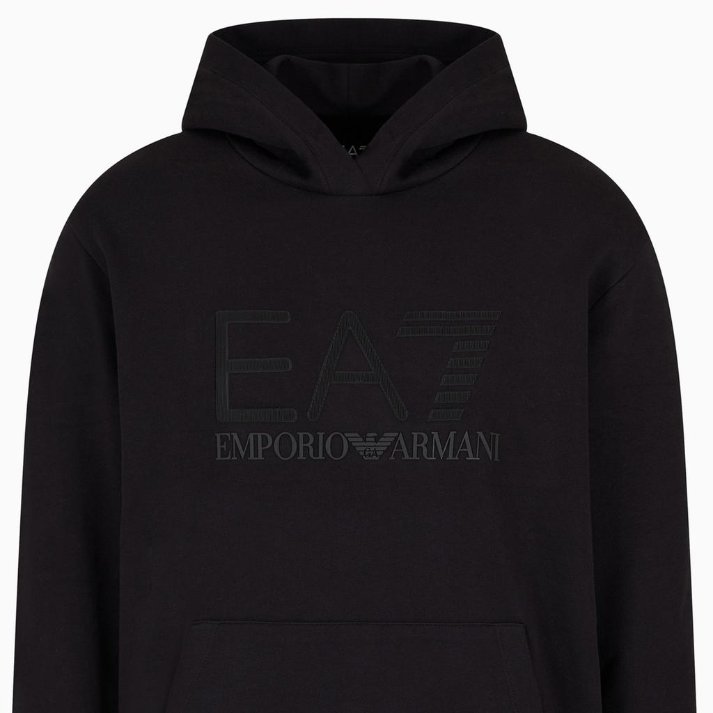Emporio Armani FW24 Logo Letter Print Oversized Hoodie Men Hoodies Black 6DPM22-PJUAZ-1200