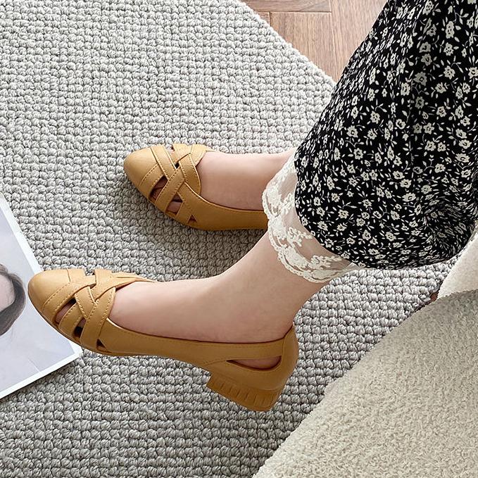 Zapatillas Baotou Moda Mujer Verano Hogar Antideslizantes Boca de Pez Sandalias de Cuña Mamá Zapatos de Mujer