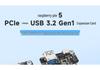 Raspberry Pi 5 PCIe to USB 3.2 Gen1 Adapter: 1-to-4 High-Speed, Driver-Free Expansion Card