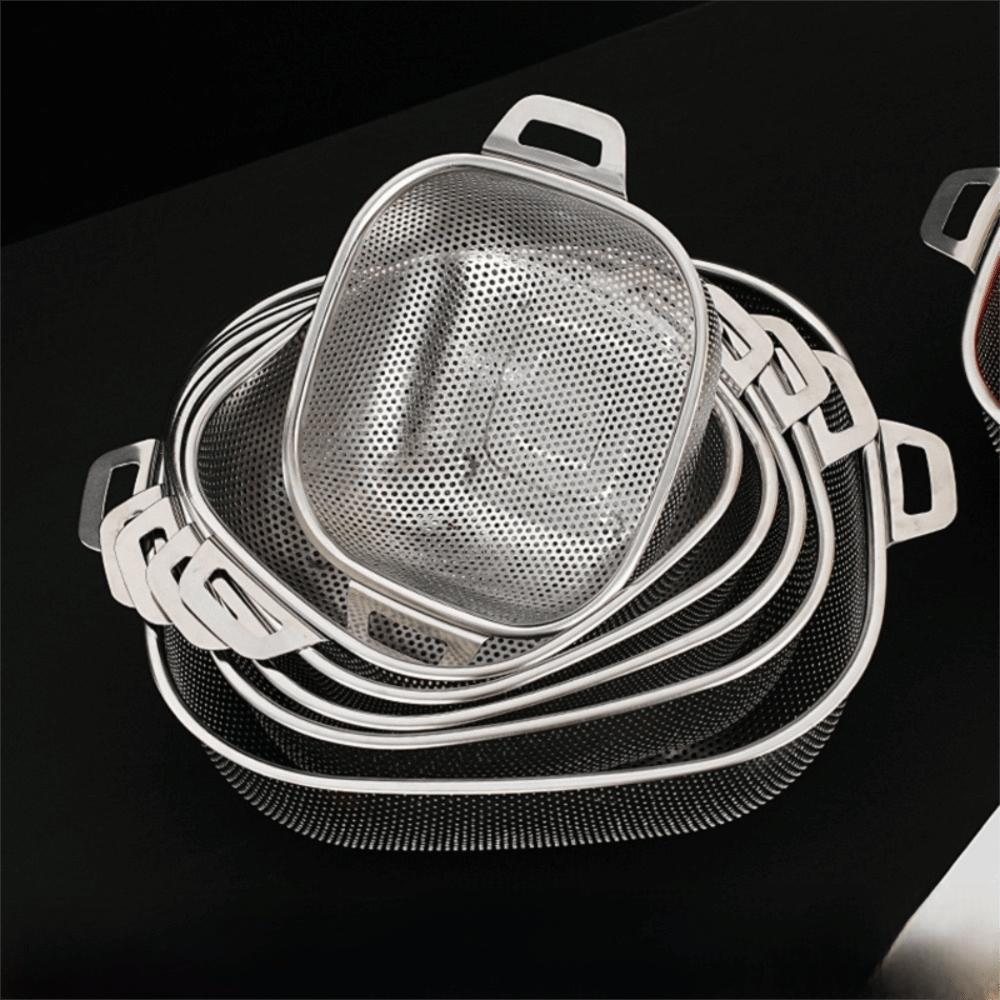 Stainless Steel Square Drain Basket Rust-proof Pasta Strainer Vegetable Washing Basket  Rice