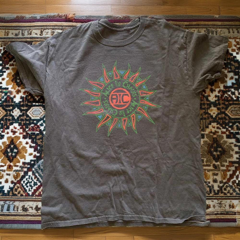Alice In Chains Rare Sun Logo Charcoal Vintage Style Unisex TShirt Size S5XL Unisex T-Shirt XXL