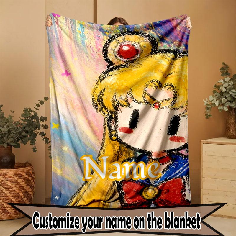 Benutzerdefinierte personalisierte Sailor Moon Druckdecke, Heimdekoration, Schlafzimmer, Sofa, Camping, Couch, Geschenke für Geburtstag Weihnachten
