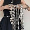 Zilveren Vlinder Taille Cincher: Retro Lederen Riem & Ketting Accessoire voor Dames, Perfect bij Jeans