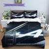 Alpine F1 Pattern Bedding,Quilt Set Quilt Cover Pillowcase Home Birthday Gift(1 * Duvet Cover + 2 * Pillowcase, Without Core)