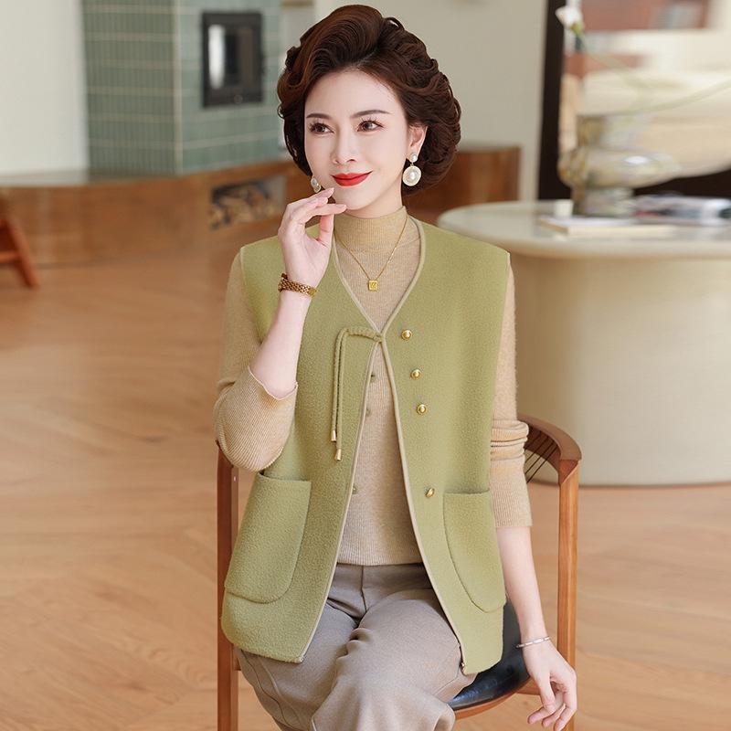 New Autumn Chinese-Style Vest for Middle-Aged & Elderly Women - Sleeveless Jacket for Spring & Autumn